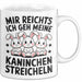 Kaninchen Hase Tierliebhaber Tasse Geschenk Lustige Geschenkidee Spruch Mir Reichts Ich Geh Meine Kaninchen Streicheln Weiß Trendation