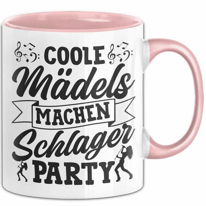 Schlager Tasse Geschenk Frauen Coole Mädels Machen Schlager Party Becher Rosa Trendation