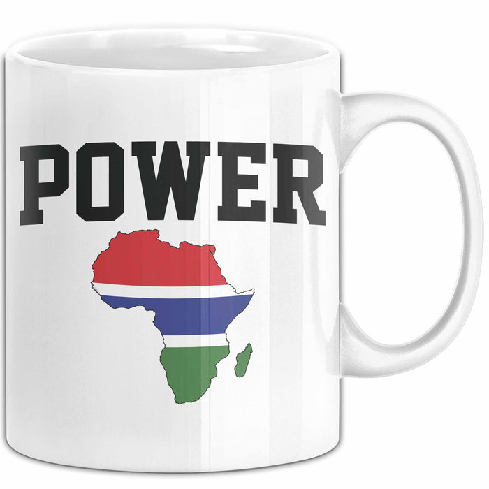 Afrika Tasse Geschenk Schwarz Afrikanischen Power Gambia Map Becher Weiß Trendation