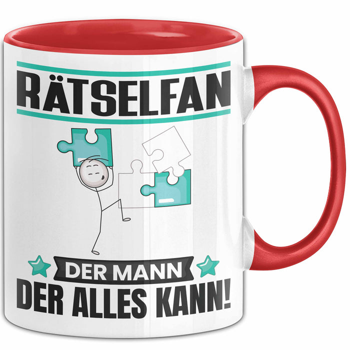 Rätselfan Tasse Geschenk für Rätselfan Der Mann Der Alles Kann Geschenkidee zum Geburtstag Rot Trendation