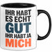 Sarkasmus Sarkastisch Tasse Geschenk Lustige Geschenkidee Spruch Ihr Habt Es Echt Gut Ihr Habt Ja Mich Schwarz Trendation