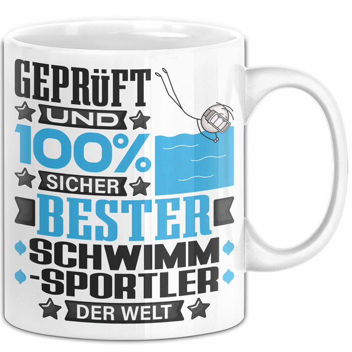 Schwimmsportler Geschenk Lustiger Spruch für Schwimmsportler Geschenkidee Bester Schwimmsportler Der Welt Weiß Trendation