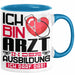 Arzt Ausbildung Tasse Geschenk Ich Bin Arzt In Der Ausbildung Ich Darf Das Geschenkidee Spruch Blau Trendation