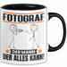 Fotograf Tasse Geschenk für Fotograf Der Mann Der Alles Kann Geschenkidee zum Geburtstag Schwarz Trendation