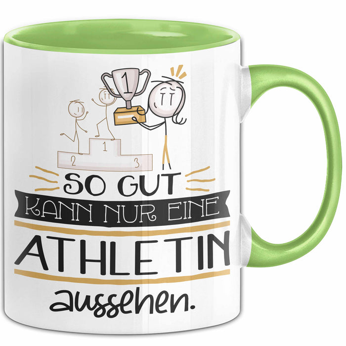 Athletin Geschenk Tasse So Gut Kann Nur Eine Athletin Aussehen Geschenkidee Geburtstag Weihnachten Lustig Grün Trendation