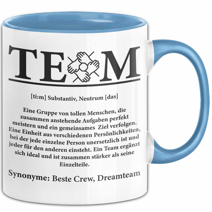 Bürokollege Tasse Geschenkidee Team Definition Kollege Blau Trendation