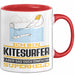 Kitesurfer Geschenk Tasse Ich Bin Kitesurfer Aber Sag Doch Einfach Superheld Lustige Geschenkdiee für Kitesurfer Kaffee-Becher Rot Trendation