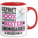 Snowboarder Geschenk Lustiger Spruch für Snowboarder Geschenkidee Bester Snowboarder Der Welt Rot Trendation