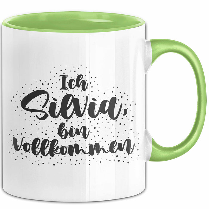Silvia Tasse Ich Silvia, Bin Vollkommen Geschenk Grün Trendation