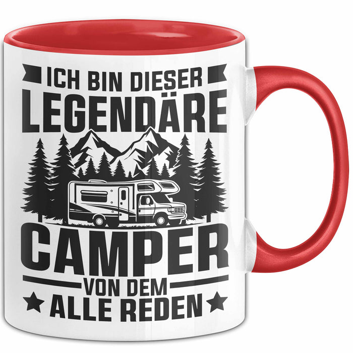 Camper Tasse Geschenk Wohnwagen Camping Geschenkidee Rot Trendation