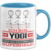 Yogi Geschenk Tasse Ich Bin Yogi Aber Sag Doch Einfach Superheld Lustige Geschenkdiee für Yogi Kaffee-Becher Blau Trendation