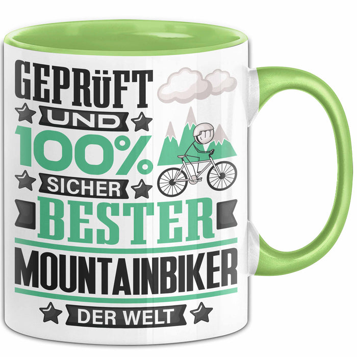 Mountainbiker Geschenk Lustiger Spruch für Mountainbiker Geschenkidee Bester Mountainbiker Der Welt Grün Trendation