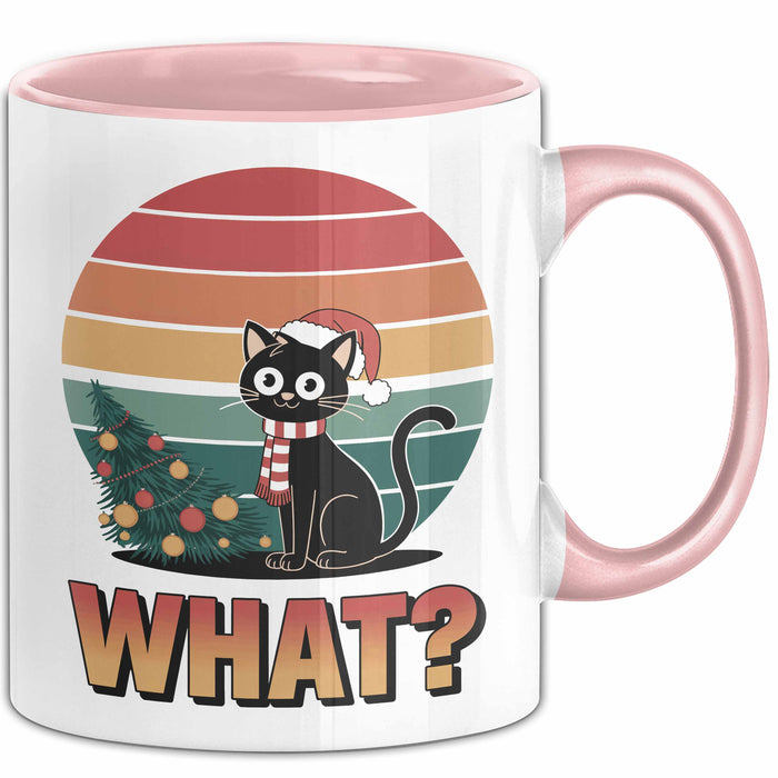 Schwarze Katze Weihnachtsfeier Tasse Geschenk Lustige Geschenkidee Spruch Was Rosa Trendation