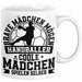 Mädchen Handball-Spielerin Tasse Geschenk Spruch Echte Mädchen Spielen Handball Geschenkidee Frauen Brave Mädchen Mögen Handballer Weiß Trendation
