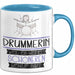 Drummerin Weil Es Keinen Schöneren Beruf Gibt Tasse Geschenk für Eine Drummerin Lustig Blau Trendation