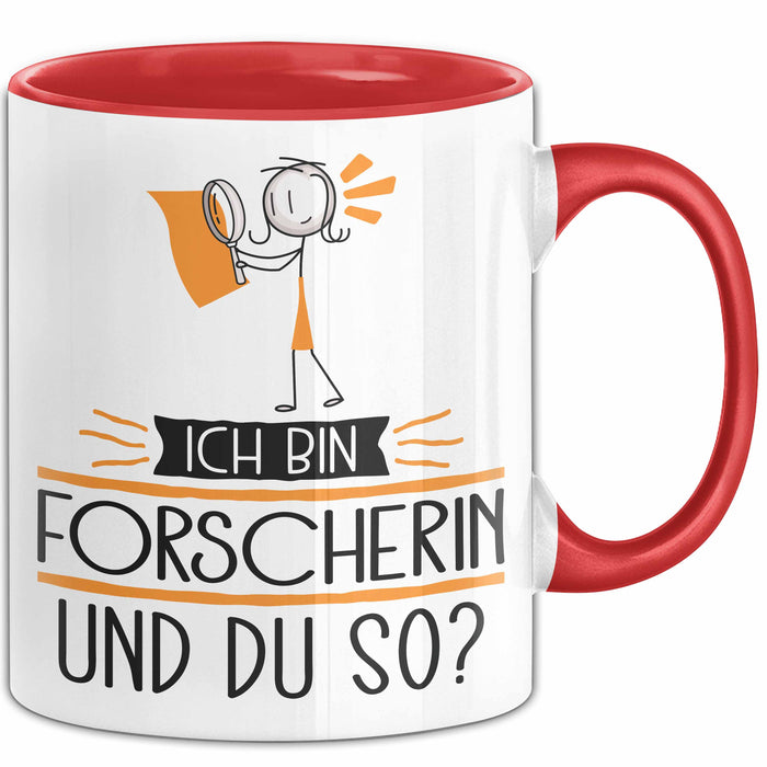 Forscherin Tasse Geschenk Ich Bin Forscherin Und Du So Geschenkidee Lustiger Spruch Becher Rot Trendation