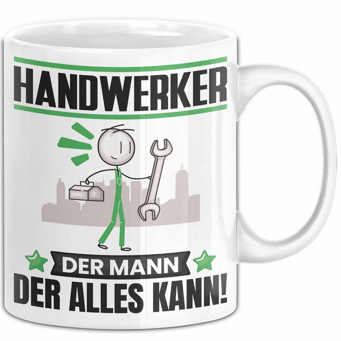 Handwerker Tasse Geschenk für Handwerker Der Mann Der Alles Kann Geschenkidee zum Geburtstag Weiß Trendation