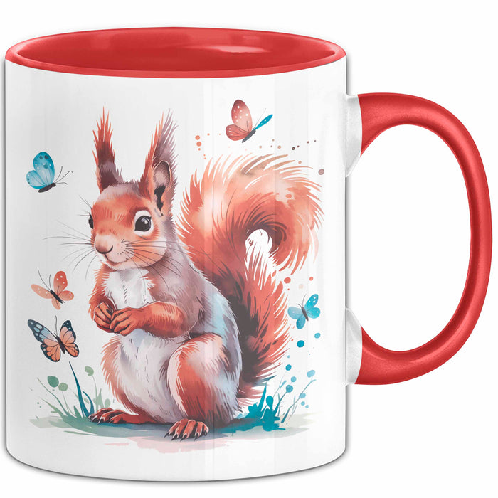 Eichhörnchen Tierliebhaber Tasse Geschenk Lustige Geschenkidee Spruch Rot Trendation