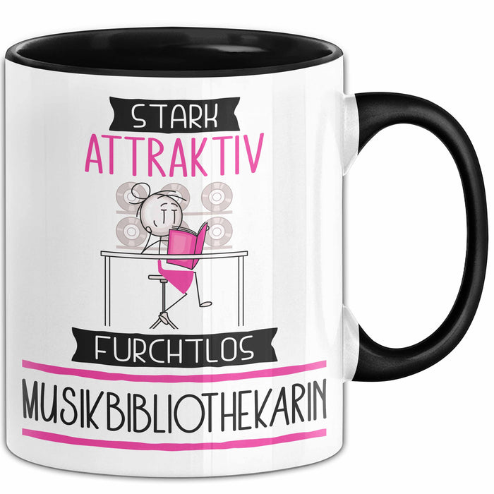 Musikbibliothekarin Tasse Geschenk Becher Stark Attraktiv Furchtlos Musikbibliothekarin Lustige Geschenkidee Trendation