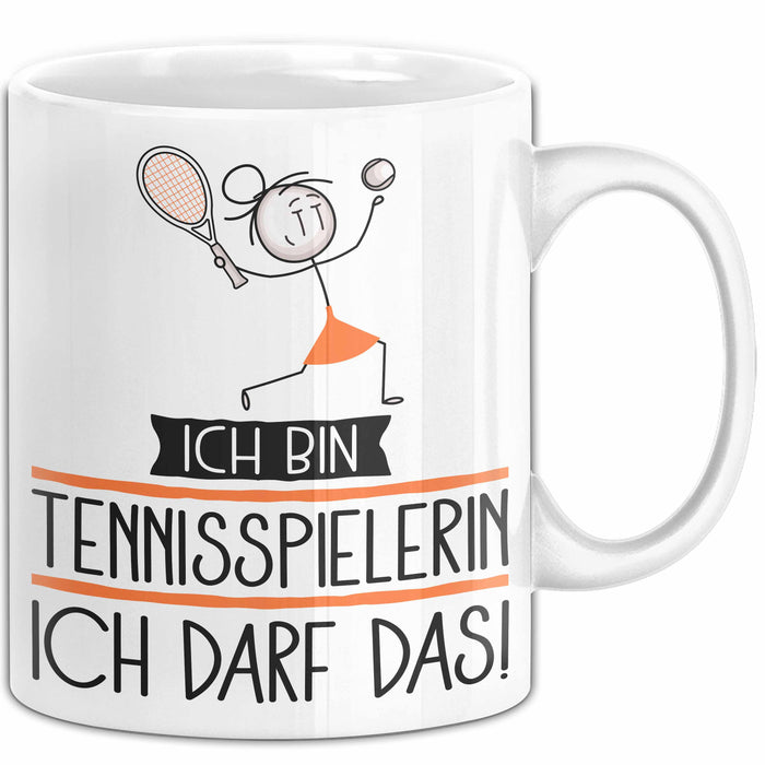 Geschenk für Tennisspielerin Tasse Lustige Geschenkidee Geburtstag Ich Bin Tennisspielerin Ich Darf Das Weiß Trendation