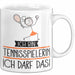 Geschenk für Tennisspielerin Tasse Lustige Geschenkidee Geburtstag Ich Bin Tennisspielerin Ich Darf Das Weiß Trendation