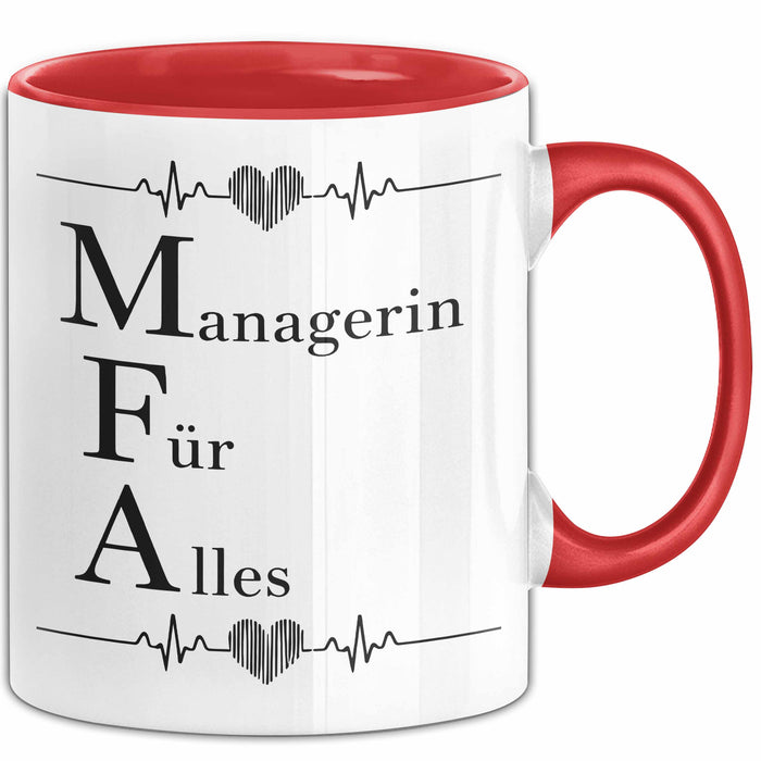 Medizinischer Assistent Arzt Tasse Geschenk Lustige Geschenkidee Spruch Managerin Für Alles Rot Trendation
