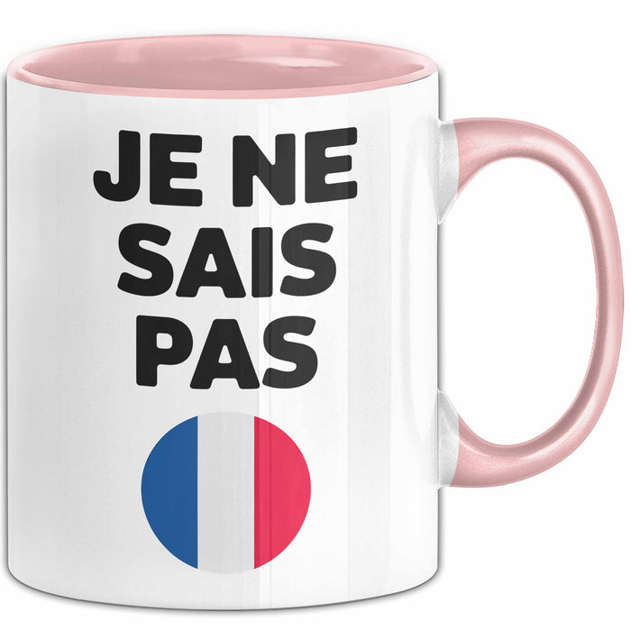 Französischlehrer Schüler Unterricht Tasse Geschenk Lustige Geschenkidee Spruch Je Ne Sais Pas Rosa Trendation
