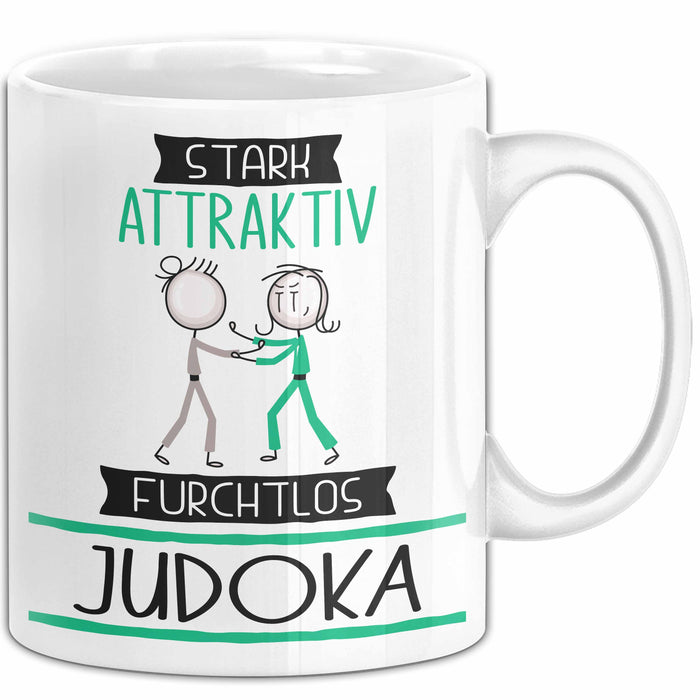 Judoka Tasse Geschenk Becher Stark Attraktiv Furchtlos Judoka Lustige Geschenkidee Weiß Trendation