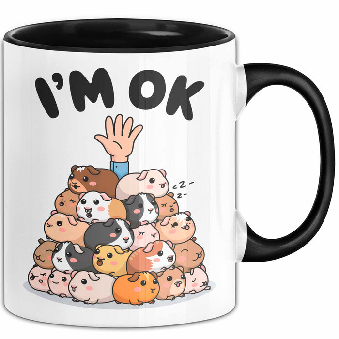 Meerschweinchen Tierliebhaber Tasse Geschenk Lustige Geschenkidee Spruch Schwarz Trendation