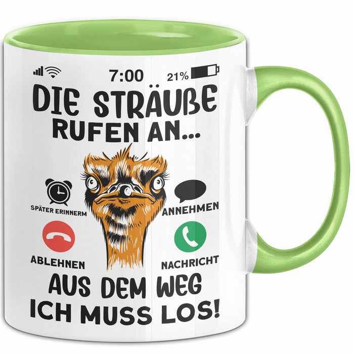 Strauß Liebhaber Tasse Geschenk Die Sträße Rufen An Geschenkidee Becher Grün Trendation