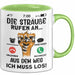 Strauß Liebhaber Tasse Geschenk Die Sträße Rufen An Geschenkidee Becher Grün Trendation