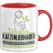 Katzenliebhaber Geschenk Tasse Ich Bin Katzenliebhaber Aber Sag Doch Einfach Superheld Lustige Geschenkdiee für Katzenliebhaber Kaffee-Becher Rot Trendation