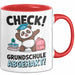 Grundschule Abschied Tasse Becher Geschenk Lustige Geschenkidee Spruch Check Grundschule Abgehakt Rot Trendation