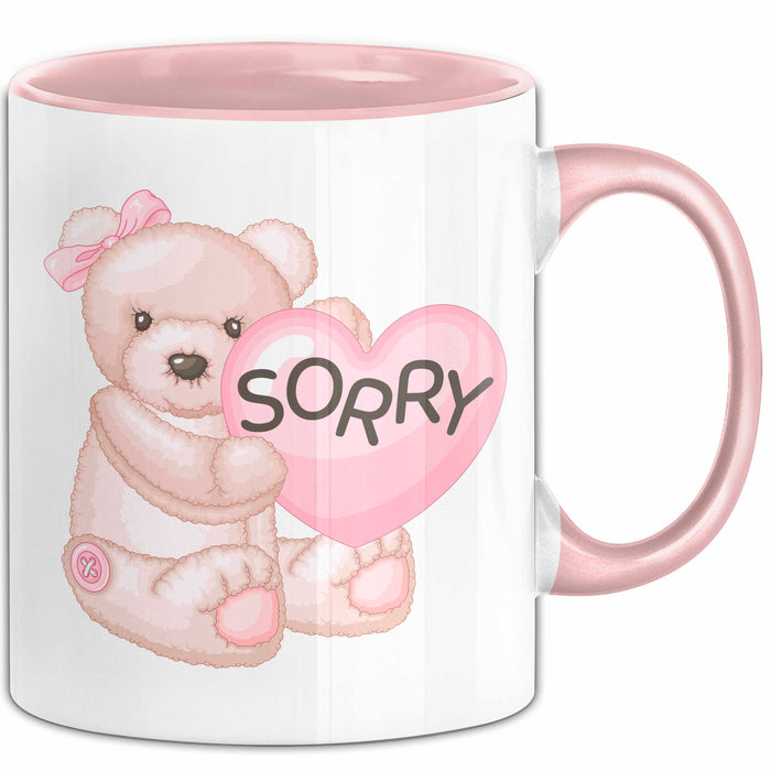 Entschuldigung Tasse Es Tur Mir Leid Geschenkidee Sorry Becher Rosa Trendation
