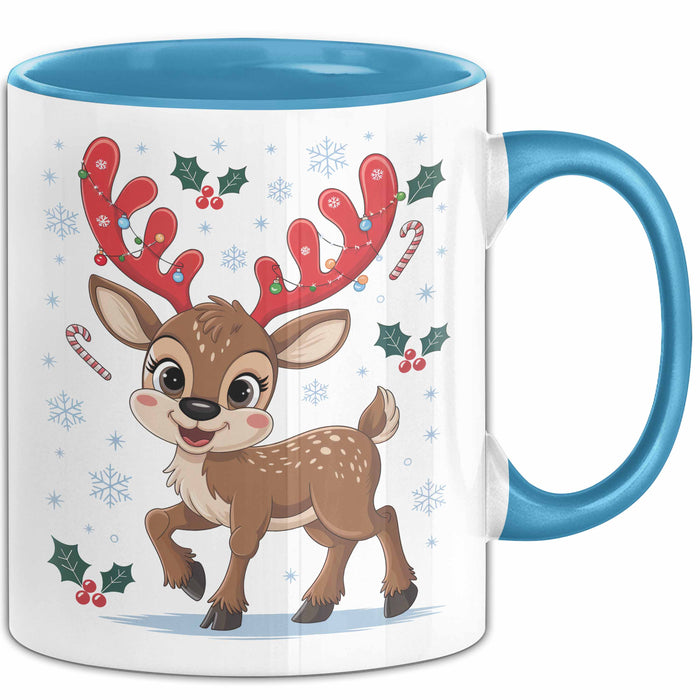 Weihnachten Tasse Geschenkidee für Feiertagsliebhaber Blau Trendation