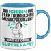 Elektronischer Musikproduzent Tasse Geschenk für Elektronischer Musikproduzent Geburtstag Lustiger Spruch Kaffee-Becher Was Ist Deine Superkraft Blau Trendation