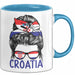 Croatia Tasse Geschenk Für Kroatische Frau Heimat Kroatien Kaffee-Becher Geschenkidee Blau Trendation