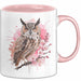 Eule Tierliebhaber Tasse Geschenk Lustige Geschenkidee Spruch Eule Kirschblüte Rosa Trendation
