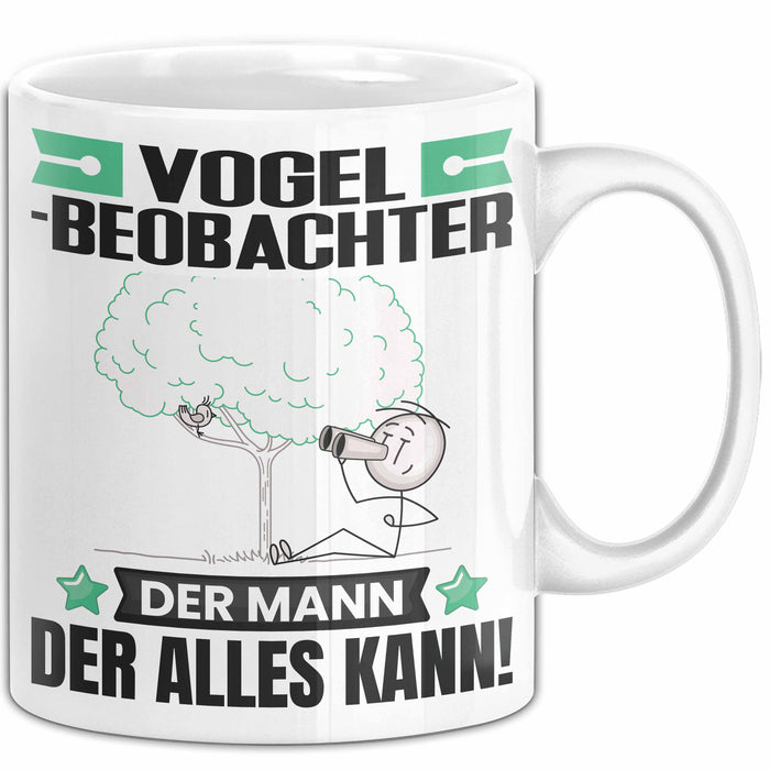 Vogelbeobachter Tasse Geschenk für Vogelbeobachter Der Mann Der Alles Kann Geschenkidee zum Geburtstag Weiß Trendation