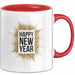 Neujahrsfeier Tasse Geschenk Lustige Geschenkidee Spruch Frohes Neues Jahr Rot Trendation