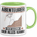 Abenteurer Tasse Geschenk für Abenteurer Der Mann Der Alles Kann Geschenkidee zum Geburtstag Grün Trendation