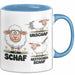 Schaf Tier Bauer Sarkasmus Tasse Becher Geschenk Lustige Geschenkidee Spruch Schaf Unschaf Gestochen Schaf Blau Trendation
