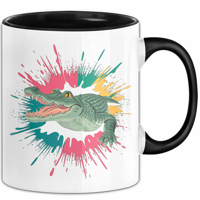 Krokodil Tier Tasse Geschenk Lustige Geschenkidee Spruch Schwarz Trendation