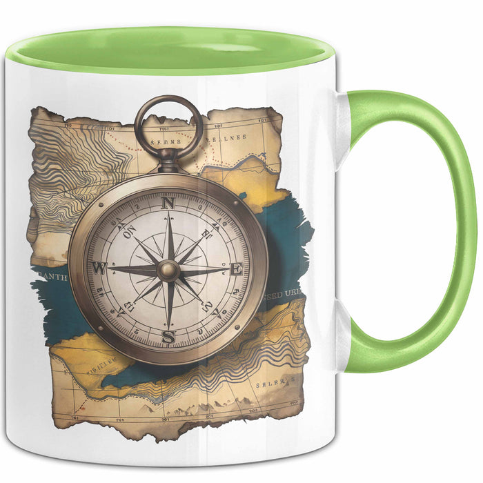 Abenteurer Tasse Geschenkidee für Outdoor Entdecker Grün Trendation