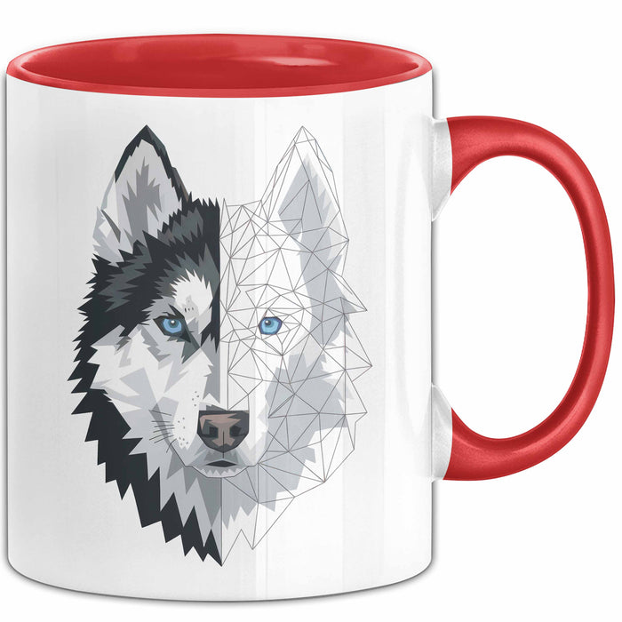 Wolf Tasse Geschenk Wolf für Wildtierfreunde Rot Trendation