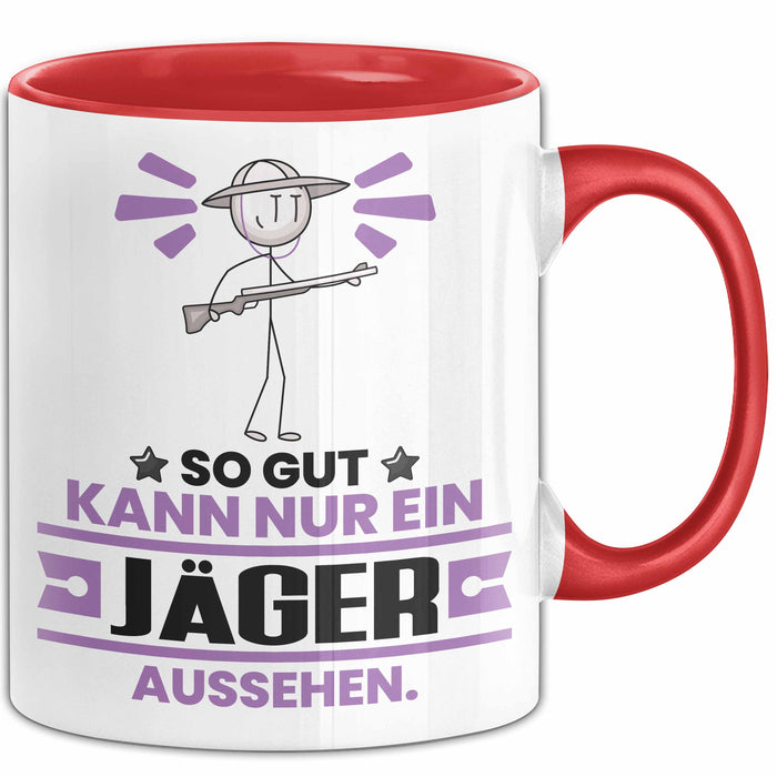 Jäger Geschenk Tasse So Gut Kann Nur Ein Jäger Aussehen Geschenkidee Kaffee-Becher Rot Trendation