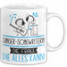 Singer-Songwriterin Geschenk Tasse Becher Die Frau Die Allen Kann Geschenkidee für eine Singer-Songwriterin Lustig Weiß Trendation