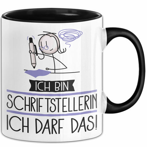 Geschenk für Schriftstellerin Tasse Lustige Geschenkidee Geburtstag Ich Bin Schriftstellerin Ich Darf Das Trendation