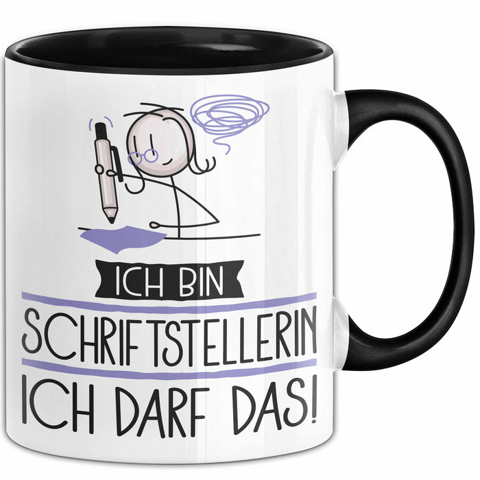 Geschenk für Schriftstellerin Tasse Lustige Geschenkidee Geburtstag Ich Bin Schriftstellerin Ich Darf Das Trendation