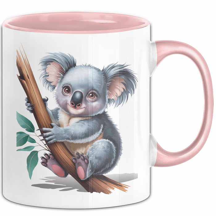 Koala Tierliebhaber Tasse Geschenk Lustige Geschenkidee Spruch Rosa Trendation